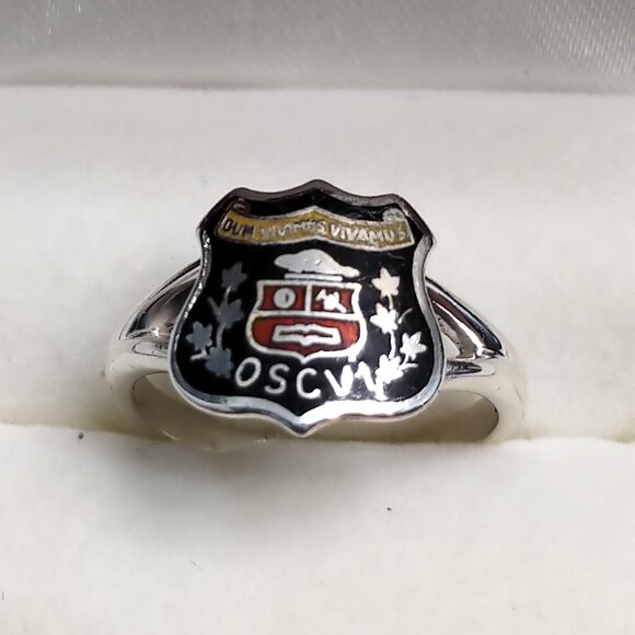 Authentic Coat of Arms Vintage .925 Sterling Silver Class Ring Collegiate Ring - Picture 5 of 9